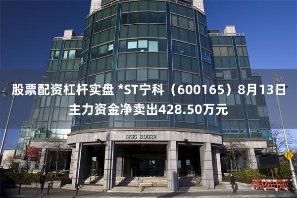 股票配资杠杆实盘 *ST宁科（600165）8月13日主力资金净卖出428.50万元
