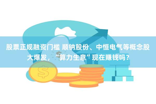 股票正规融资门槛 顺钠股份、中恒电气等概念股大爆发，“算力生意”现在赚钱吗？