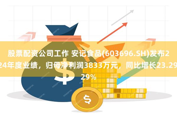 股票配资公司工作 安记食品(603696.SH)发布2024年度业绩，归母净利润3833万元，同比增长23.29%