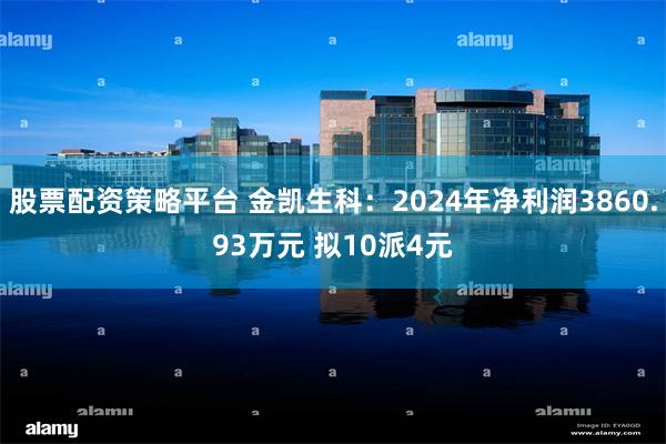 股票配资策略平台 金凯生科：2024年净利润3860.93万元 拟10派4元