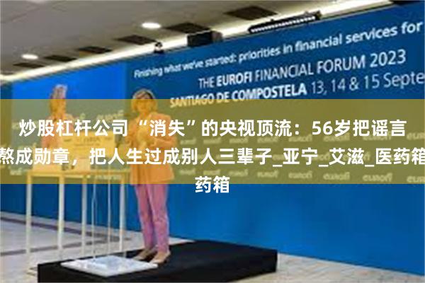炒股杠杆公司 “消失”的央视顶流：56岁把谣言熬成勋章，把人生过成别人三辈子_亚宁_艾滋_医药箱